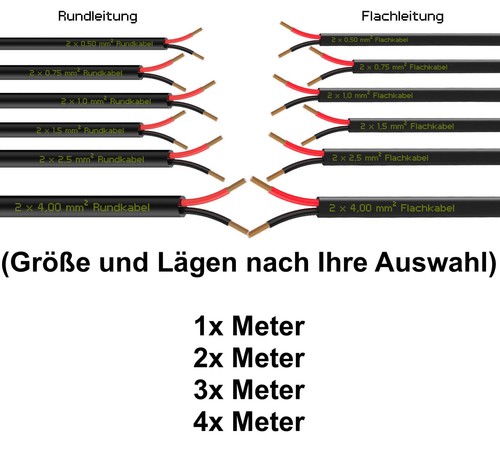Fahrzeugleitung für kfz - fahrzeugleitung, 2x
