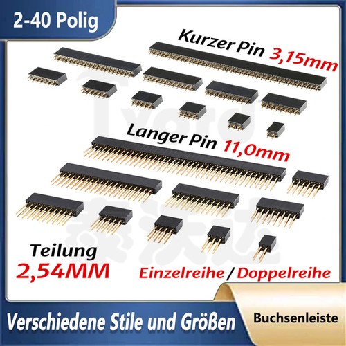 54mm einreihig zweireihig - 2,54mm, einreihig/zweireihig